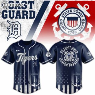 Detroit Tigers MLB x US Coast Guard Baseball Jersey Shirt
