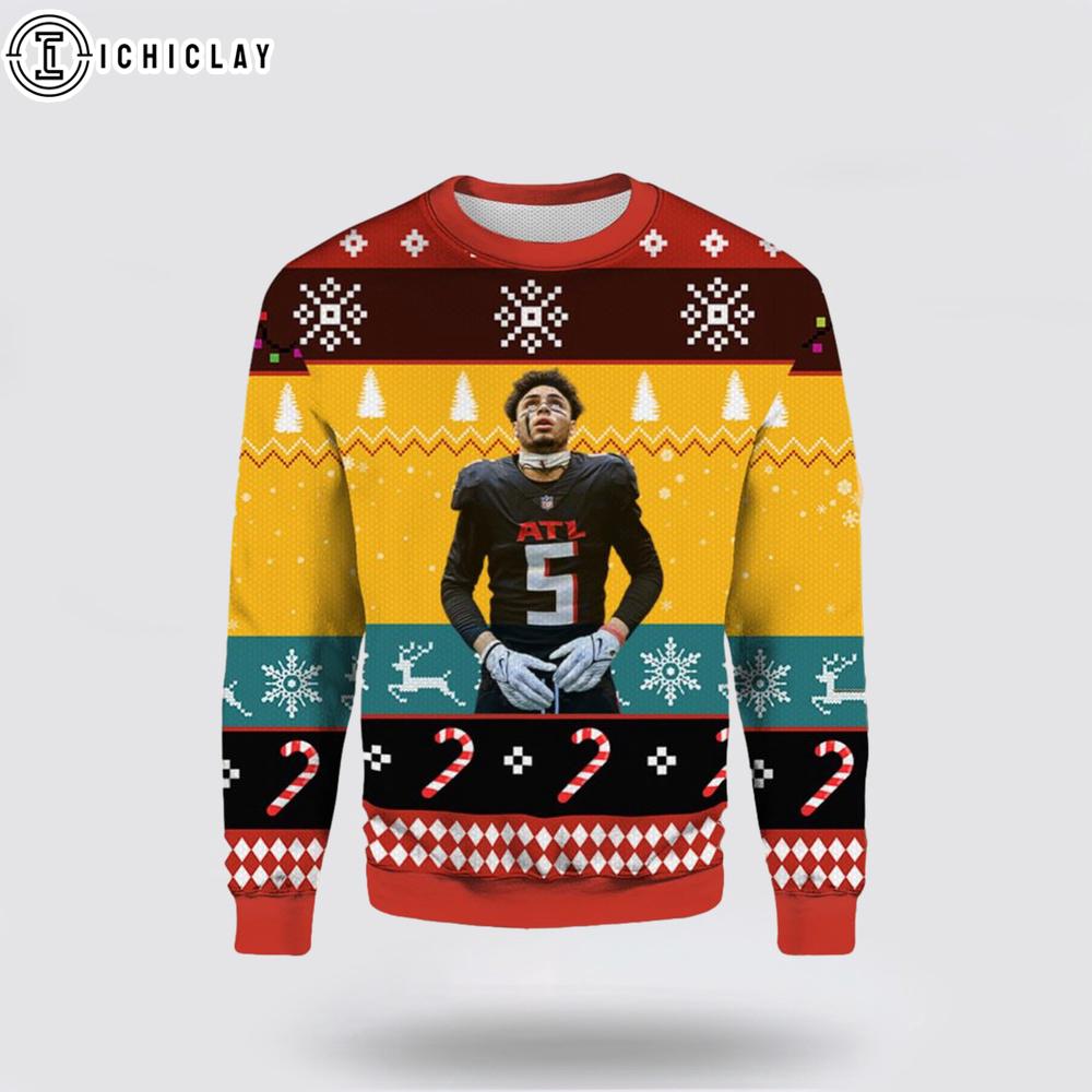Drake London Atlanta Falcons Ugly Christmas Sweater Drake London Atlanta Falcons Ugly Christmas Sweater