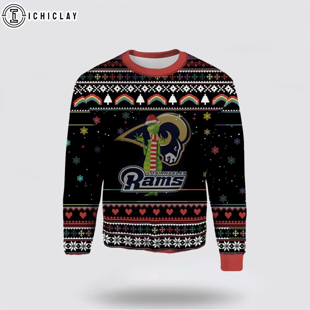 Grinch Los Angeles Rams Ugly Christmas Sweater Grinch Los Angeles Rams Ugly Christmas Sweater