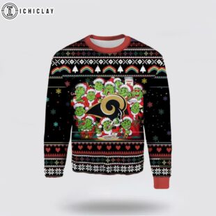 Grinch Team Xmas Day LA Rams Ugly Christmas Sweater