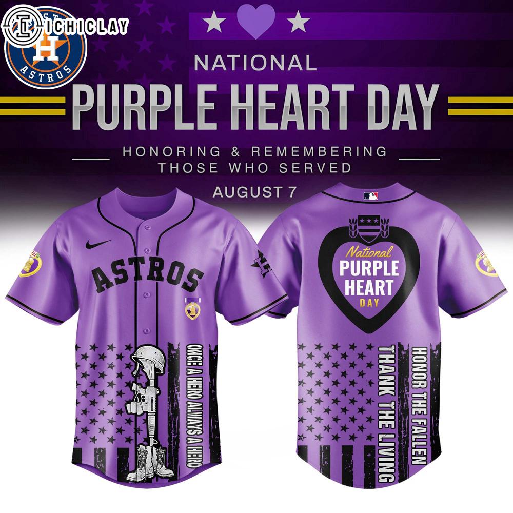 Houston Astros MLB X Purple Heart Day Baseball Jersey Shirt Houston Astros MLB X Purple Heart Day Baseball Jersey Shirt