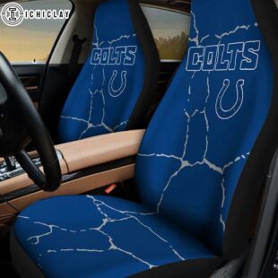 Indianapolis Colts Crack Pattern Car Seat Cover
