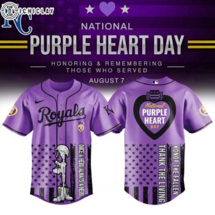 Kansas City Royals MLB X Purple Heart Day Baseball Jersey Shirt