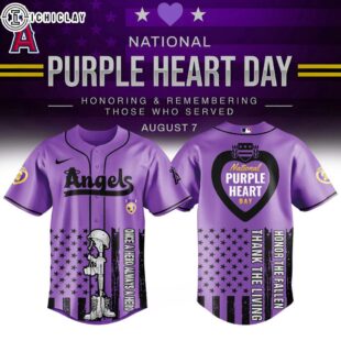 Los Angeles Angels MLB X Purple Heart Day Baseball Jersey Shirt
