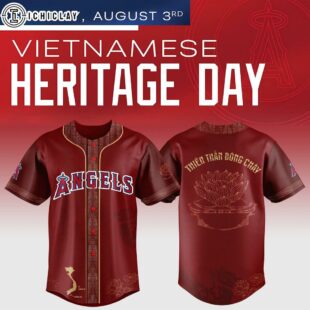Los Angeles Angels MLB x Vietnamese Heritage Night Baseball Jersey Shirt