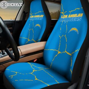 Los Angeles Chargers Crack Pattern Car Seat Cover