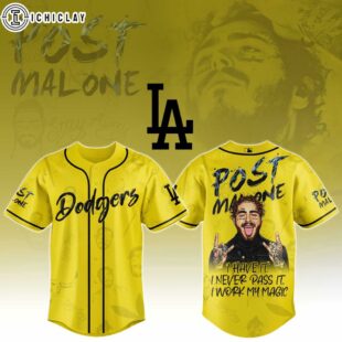 Los Angeles Dodgers MLB x Post Malone Tour Baseball Jersey For Fans