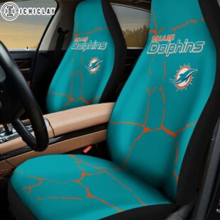 Miami Dolphins Crack Pattern Car Seat Cover