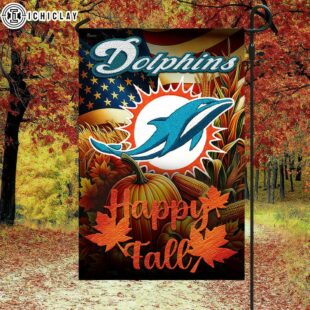 Miami Dolphins NFL Happy Fall House And Garden Flag Decor