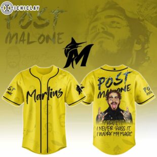 Miami Marlins MLB x Post Malone Tour Baseball Jersey For Fans