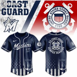 Miami Marlins MLB x US Coast Guard Baseball Jersey Shirt