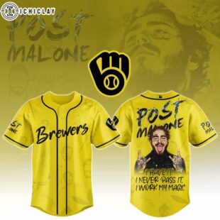 Milwaukee Brewers MLB x Post Malone Tour Baseball Jersey For Fans