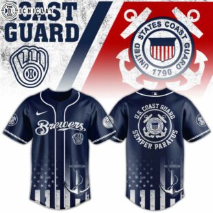 Milwaukee Brewers MLB x US Coast Guard Baseball Jersey Shirt