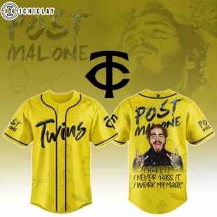 Minnesota Twins MLB x Post Malone Tour Baseball Jersey For Fans