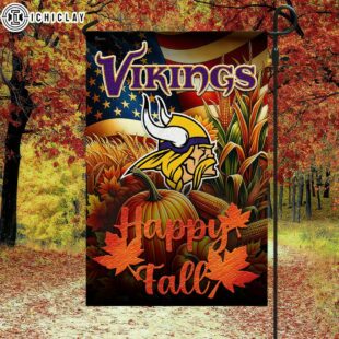 Minnesota Vikings NFL Happy Fall House And Garden Flag Decor