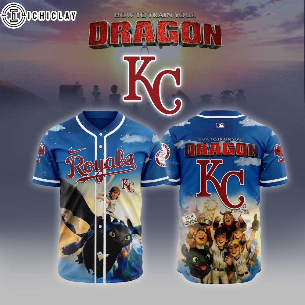 MLB Kansas City Royals X How To Train Your Dragon Baseball Jersey MLB Kansas City Royals X How To Train Your Dragon Baseball Jersey