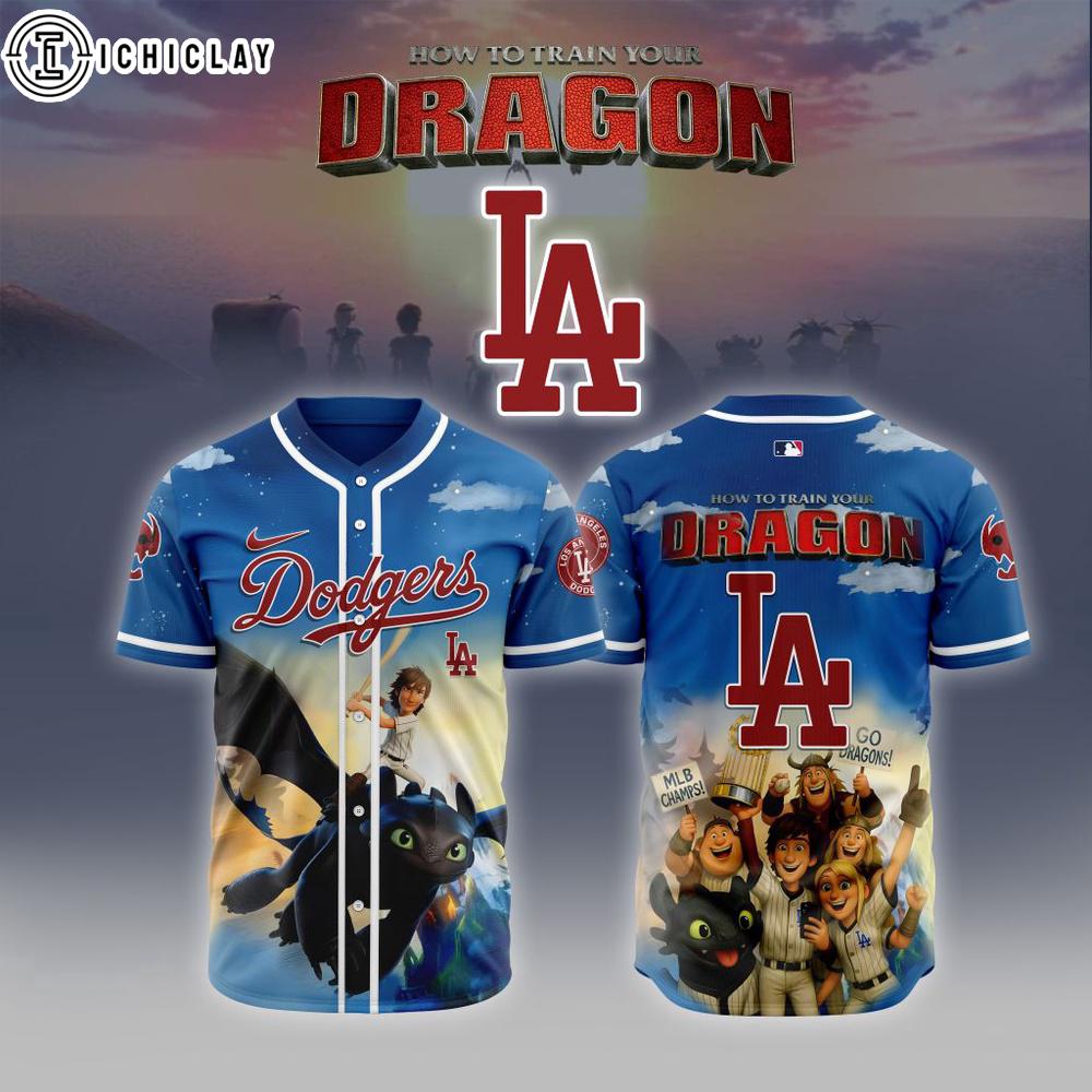 MLB Los Angeles Dodgers X How To Train Your Dragon Baseball Jersey MLB Los Angeles Dodgers X How To Train Your Dragon Baseball Jersey