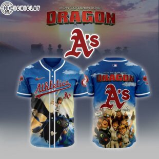 MLB Oakland Athletics X How To Train Your Dragon Baseball Jersey