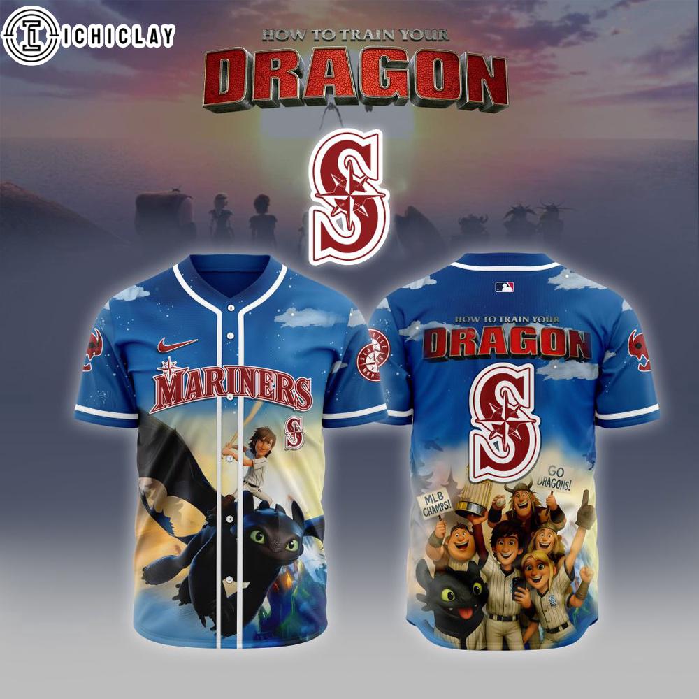 MLB Seattle Mariners X How To Train Your Dragon Baseball Jersey MLB Seattle Mariners X How To Train Your Dragon Baseball Jersey