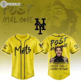 New York Mets MLB x Post Malone Tour Baseball Jersey For Fans