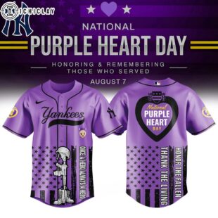 New York Yankees MLB X Purple Heart Day Baseball Jersey Shirt