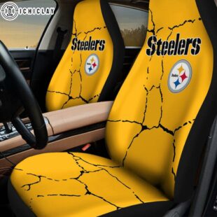 Pittsburgh Steelers Crack Pattern Car Seat Cover