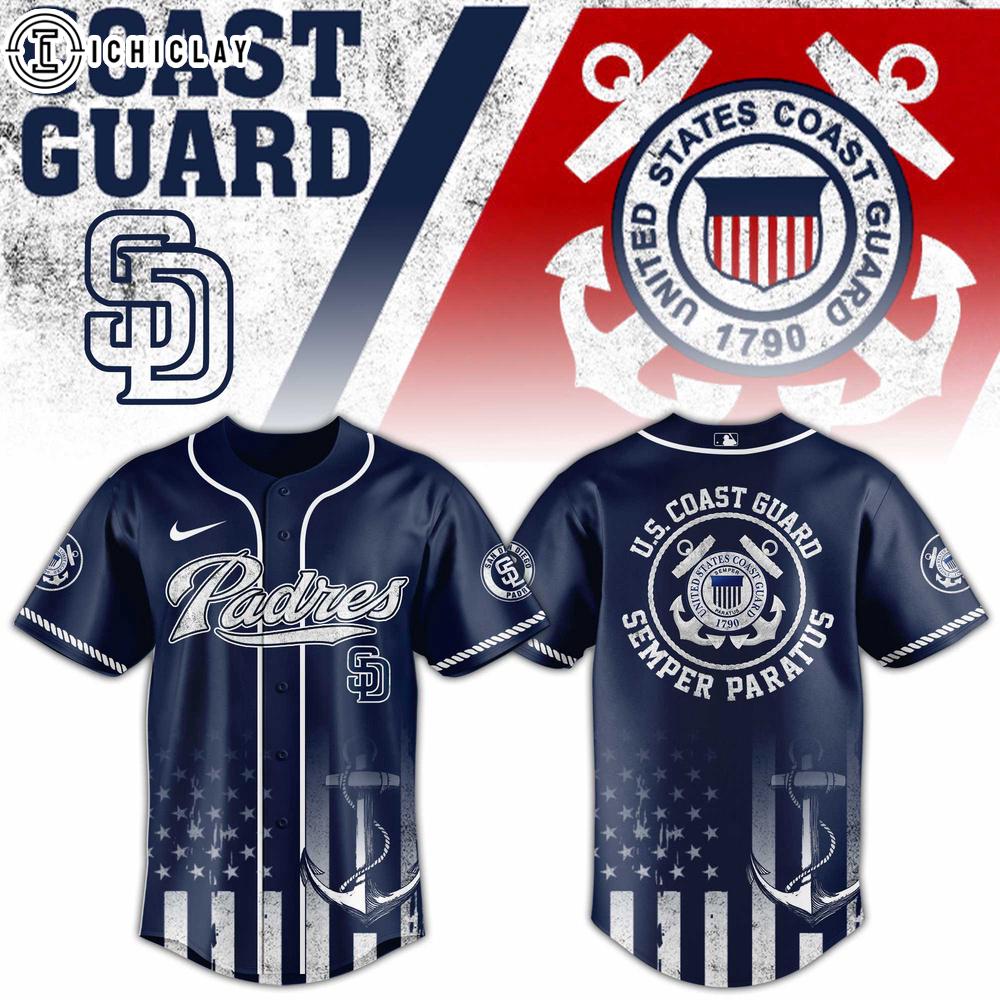 San Diego Padres MLB x US Coast Guard Baseball Jersey Shirt San Diego Padres MLB x US Coast Guard Baseball Jersey Shirt