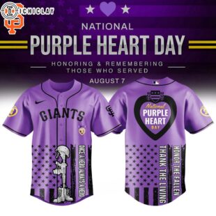 San Francisco Giants MLB X Purple Heart Day Baseball Jersey Shirt