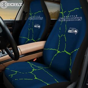 Seattle Seahawks Crack Pattern Car Seat Cover