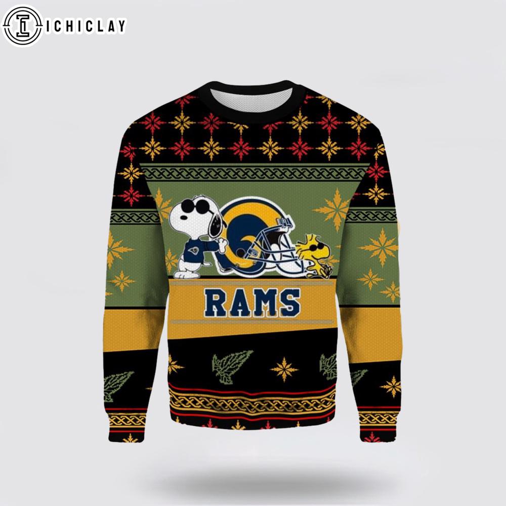 Snoopy and Woodstock Los Angeles Rams Ugly Christmas Sweater Snoopy and Woodstock Los Angeles Rams Ugly Christmas Sweater