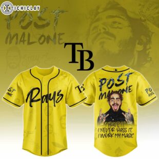 Tampa Bay Rays MLB x Post Malone Tour Baseball Jersey For Fans