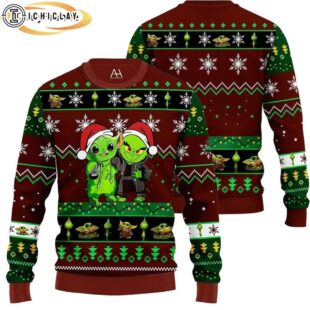 Baby Yoda And Grinch Ugly Christmas Sweater
