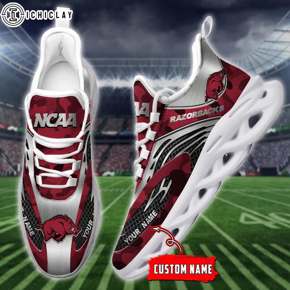 Custom Name Arkansas Razorbacks NCAA Sport Max Soul Shoes For Fans Custom Name Arkansas Razorbacks NCAA Sport Max Soul Shoes For Fans