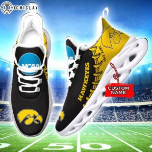 Custom Name Iowa Hawkeyes NCAA Sport Max Soul Shoes For Fans