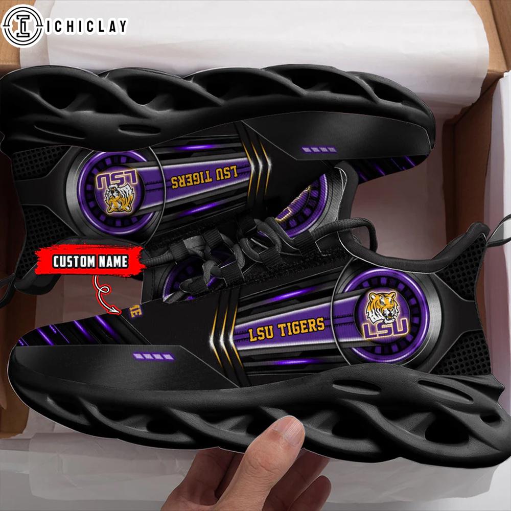 Custom Name LSU Tigers NCAA Sport Max Soul Shoes For Fans Custom Name LSU Tigers NCAA Sport Max Soul Shoes For Fans