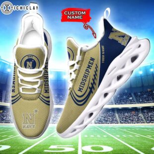 Custom Name Navy Midshipmen NCAA Max Soul Shoes For Fans