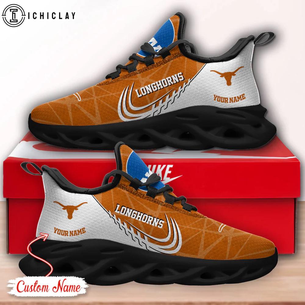 Custom Name Texas Longhorns NCAA Team Max Soul Shoes For Fans Custom Name Texas Longhorns NCAA Team Max Soul Shoes For Fans