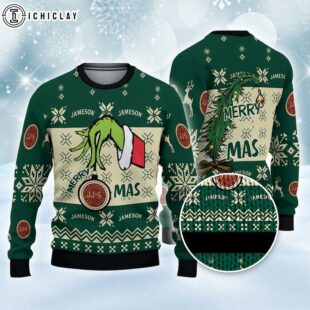 Jameson Snowy Night Grinch Hand Ugly Christmas Sweater