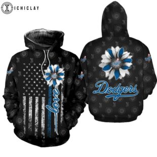 Los Angeles Dodgers Blue Flower Love Flag 3D Shirt For Fans