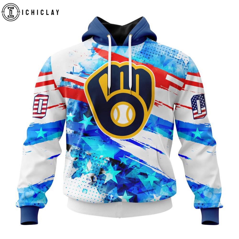 MLB Milwaukee Brewers Special Independence Day 3D Shirt MLB Milwaukee Brewers Special Independence Day 3D Shirt