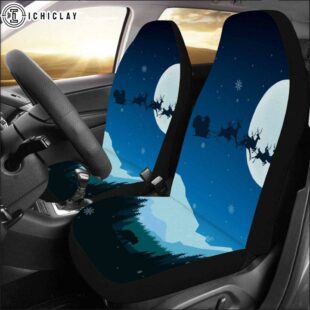 A Magical Christmas With Santa Claus And Reindeer Car Seat Covers Decor For Car