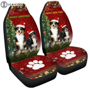 Australian Shepherds Dog Christmas Car Seat Covers Decor For Car