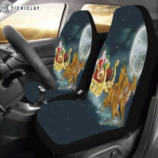 Brilliant Christmas With Santa And Reindeer Car Seat Covers Decor For Car
