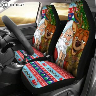 Celtic Merry Christmas Ugly Car Seat Drunk Santa And Deer Car Seat Covers Decor For Car
