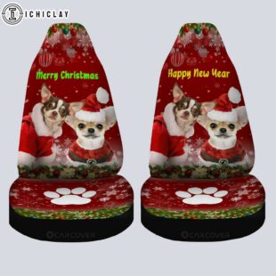 Chihuahuas Dog Merry Christmas Car Seat Covers Decor For Car