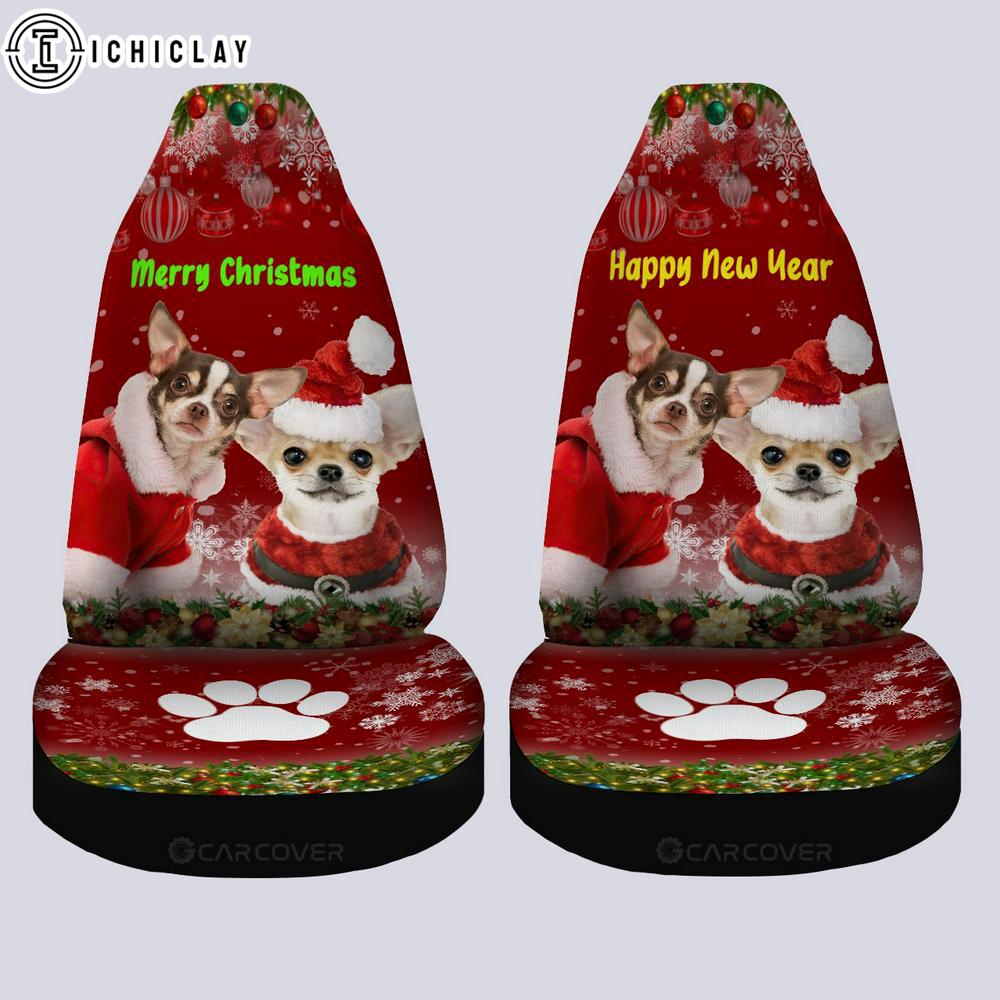 Chihuahuas Dog Merry Christmas Car Seat Covers Decor For Car Chihuahuas Dog Merry Christmas Car Seat Covers Decor For Car