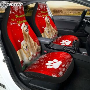 Christmas Golden Retrievers Car Seat Covers Decor For Car