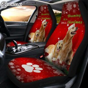 Christmas Golden Retrievers Car Seat Covers Decor For Car