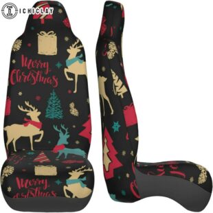 Christmas Reindeer Car Seat Covers Decor For Car