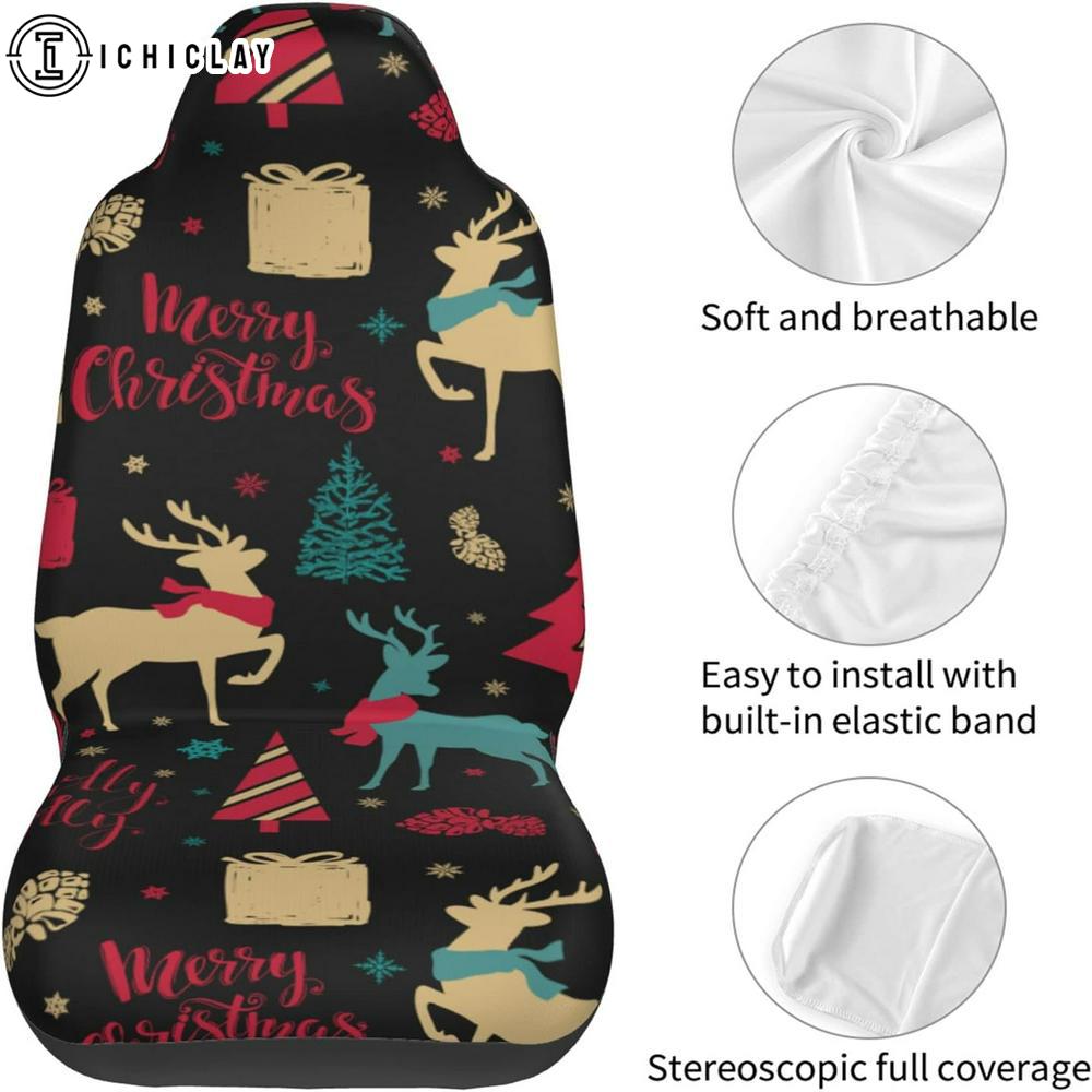 Christmas Reindeer Car Seat Covers Decor For Car Christmas Reindeer Car Seat Covers Decor For Car